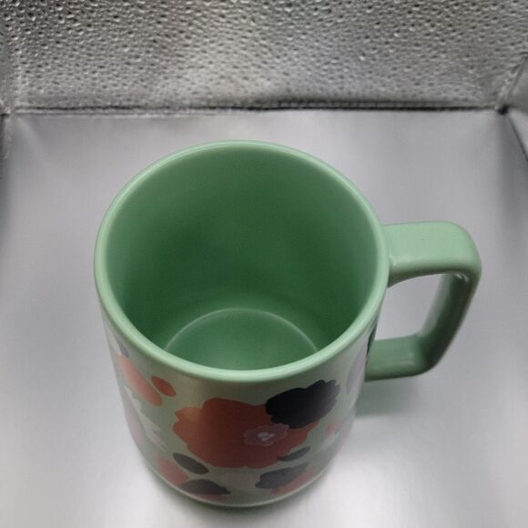 NWT! Starbucks Mug Flowers Design Mint Green 14oz Summer 2020 - Picture 3 of 3
